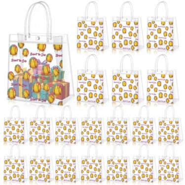 Imagem de Leinuosen 20 peças de saco de presente transparente para sorvete, softball, com alças, PVC, softball, sacos de guloseimas, brindes de sorvete, lembrancinhas de festa com tema esportivo, material de