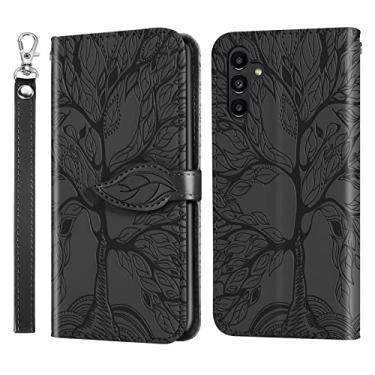 Imagem de COTDINFOR Capa carteira para Samsung Galaxy A36 5G com suporte para cartão alça de pulso magnética à prova de choque para mulheres e homens capa para Samsung Galaxy A36 5G / A56 5G árvore da vida