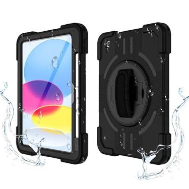 Imagem de Lunivop Compatível com iPad (A16) 11ª/10ª geração, 27.9 cm/11 polegadas 2025/2022, à prova d'água, à prova de poeira, suporte giratório de 360°/alça de mão/protetor de tela embutido, suporte de lápis