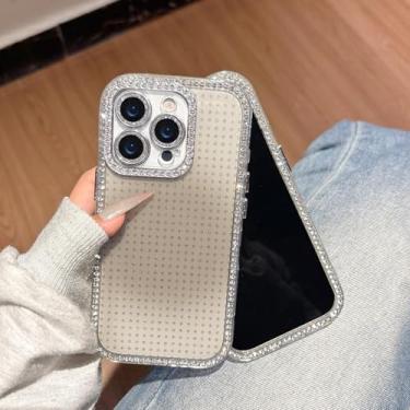 Imagem de HTVJFX Capa protetora para lente de câmera com glitter da moda para iPhone 16, capa brilhante à prova de choque (para iPhone 16/cinza)