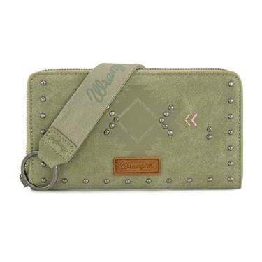 Imagem de Carteira feminina Wrangler com bolso com zíper, Verde