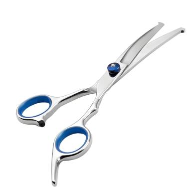 Imagem de Conjunto de tesouras de cuidados para animais de estimação com ponta redonda de segurança, tesouras de cuidados para cães e gatos, tesouras de aço inoxidável para cães e gatos (tesoura curva)