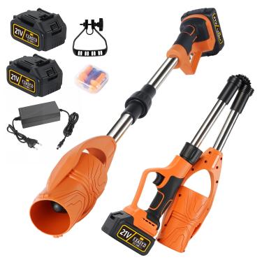 Imagem de Histely Soprador De Folhas Elétrico Portátil Sem Fio, Com 2 Baterias 4,0 Ah, Carregador E Fones Ouvido Cancelamento Ruído, Sopradores Portáteis Dobráveis Para Pátios, Calçadas, Folhas, Neve Limpeza