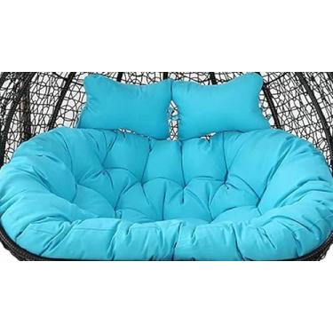 Imagem de Almofada De Cadeira De Ovo De Balanço De Suspensão Dupla, Substituição De Almofada De Ovo De Vime De Rede De 2 Lugares À Prova D'água/lavável (apenas Almofada)