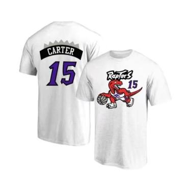 Imagem de Camiseta De Basquete Retro Masculina Toronto Vince Carter, Gola Redond