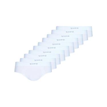 Imagem de Kit com 10 Cuecas Slip Lupo 681-001, Branco, G
