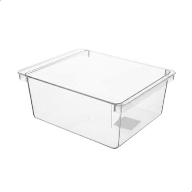 Imagem de Organizador de Geladeira Grande 4 L Plástico Transparente Empilhavel Condimentos Alimentos