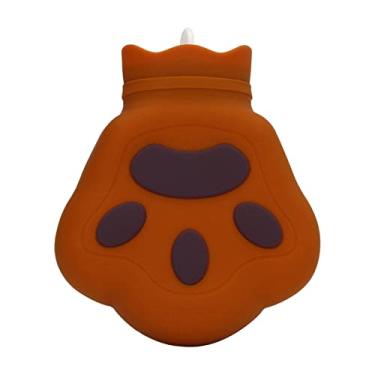 Imagem de Bolsa de água quente de pata de urso fofa de silicone para aquecimento de micro-ondas garrafa de água quente para alívio de desconforto Calor de inverno Uso de escritório Material (Castanho claro)