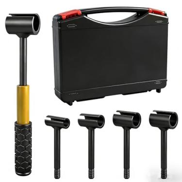 Imagem de Ferramenta de ajuste de dobradiça de porta 4 em 1, chave de dobradiça de porta resistente, ferramenta de ajuste de lacuna de porta de vários tamanhos com alça antiderrapante, chave médica de dobradiça