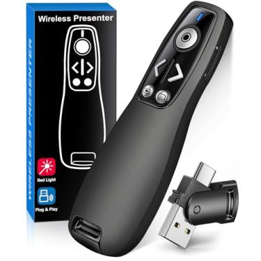 Imagem de Apresentador remoto sem fio para PowerPoint, PowerPoint Clicker com controle de volume PowerPoint Slide Advancer para Mac, computador, laptop-E600