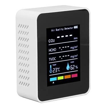 Imagem de Eujgoov Monitor de Qualidade do Ar, Detector de CO2 Com Sensor de Umidade de Temperatura PM2.5 TVOC, para Estufa de Barraca de Cultivo de Escritórios Domésticos, Medidor Portátil de