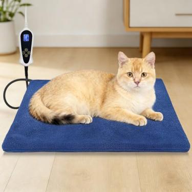 Imagem de Bestio - Almofada de aquecimento para gatos, almofada de aquecimento para cães de 45,7 x 45,7 cm, almofada de aquecimento elétrica para animais de estimação com termostato ajustável e cabo de aço