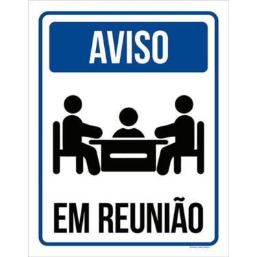 Imagem de Kit 3 Placas De Aviso Sala Em Reunião 36X46