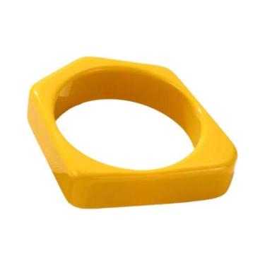 Imagem de Pulseira De Resina Acrílica Geométrica Larga Retrô Feminina Para Festa