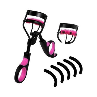 Imagem de Curvador De Cílios Feminino Em Aço Inoxidável Com 5 Almofadas De Silic