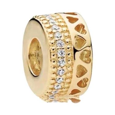 Imagem de Pulseira Feminina De Prata 925 Banhada a Ouro Com Berloques De Coelho,