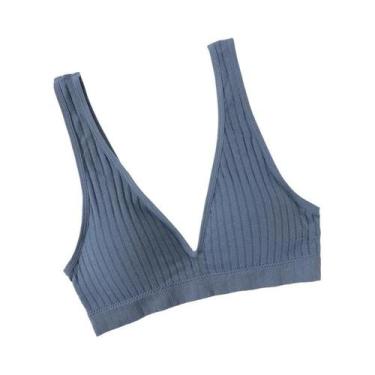 Imagem de Sutiã Esportivo Feminino Sem Costura Com Decote V Profundo, Sem Aro, S