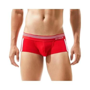 Imagem de Cuecas Boxer Masculinas De Algodão Respirável SEOBEAN Confortáveis E S