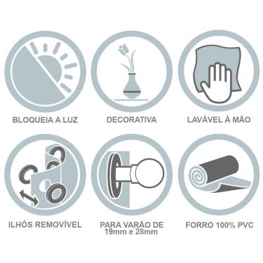 Imagem de Cortina Blackout PVC Cinza Voil Xadrez 2,80m x 1,60m Forro 100% PVC/Voil 100% Poliéster - Bege