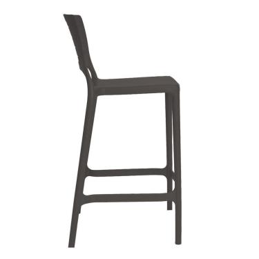 Imagem de Banqueta Alta Cozinha Grafite Empilhável Saturno Em Polipropileno Acrilys