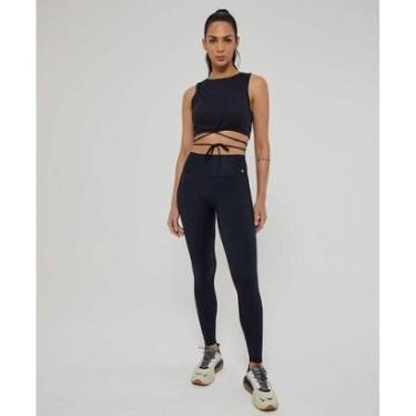 Imagem de Regata Alto Giro Skin Fit Amarraçao Preto-Feminino