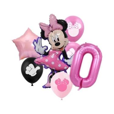 Imagem de Conjunto De Balões De Folha Minnie E Mickey Mouse 7 Peças Para Decoraç