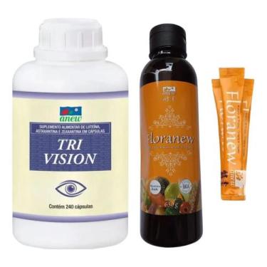 Imagem de Kit Trivision Anew 240 cáps + Floranew Garrafa 630g + 5 Sachês Florane