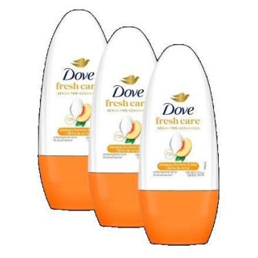 Imagem de kit 3 DESODORANTE ROLL ON DOVE PESSEGO LEITE 50ML