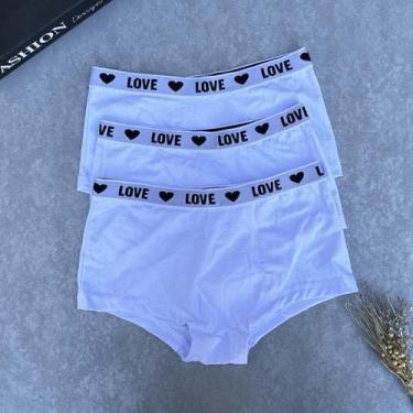 Imagem de Kit c/3 Calcinha Box Feminina Algodão Confortável   - Like4you, G, Bra