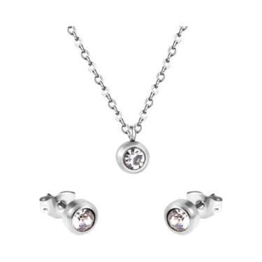 Imagem de Conjunto De Joias Femininas Em Aço Inoxidável Estilo Coreano Com Colar
