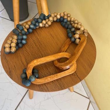 Imagem de Colar de Mesa Grande Decorativo Elo de Madeira