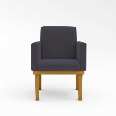 Imagem de Kit 02 Cadeiras Poltronas Com Base Reforçada Para Recepção Suede Cinza – Balaqui Decor Cor: Cinza