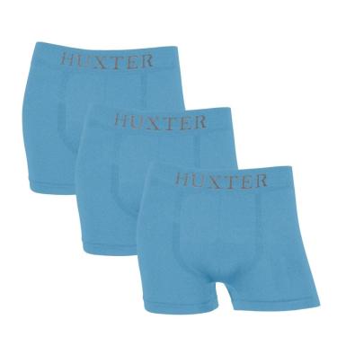 Imagem de Kit Cuecas 3 Pça Lisas Boxer Huxter Microfibra Sem Costura