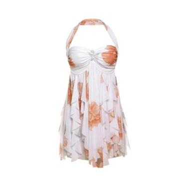 Imagem de Vestido Feminino Sem Mangas Com Decote Halter, Estampa De Estrela-do-m