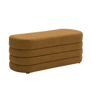 Imagem de Puff Decorativo Orgânico Mid Sala De Estar Linhão Mostarda - Nexta Casa