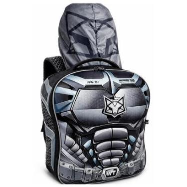 Imagem de Mochila Bolsa Escolar Menino Infantil Grande Com Capuz Reforçada 3D Relevo-Unissex