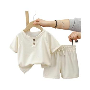 Imagem de Conjunto De Roupas Waffle Para Bebês Meninos De Verão 2 Peças Camisa S