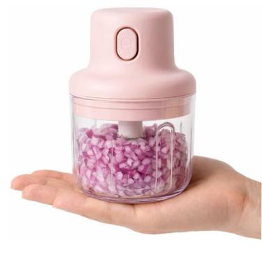 Imagem de Mini Processador Elétrico de Alimentos Recarregável 250ml 3 Lâminas Pe