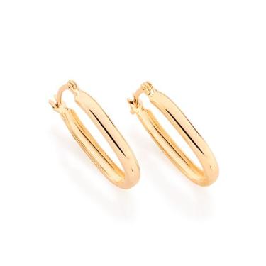 Imagem de Argola Rommanel Feminina Formato Oval Banhada A Ouro 18k 520808