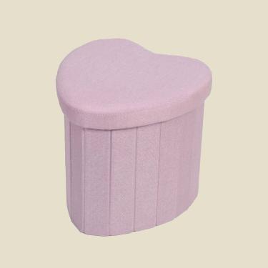 Imagem de Puff Baú Coração Rosa 27x27cm - A\BABY