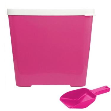 Imagem de Porta Ração Grande 15 Kg E Pá Dosadora Para Cães E Gatos Com Antiformi