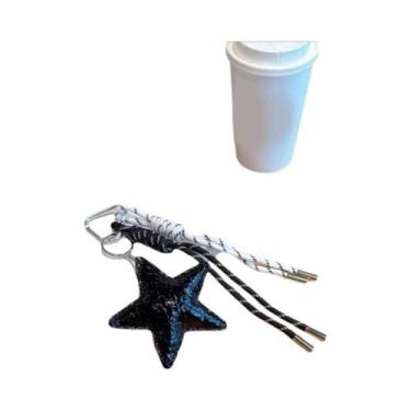 Imagem de Chaveiro De Couro PU Estrela-do-mar Fofa Com Corda Trançada, Charm Par