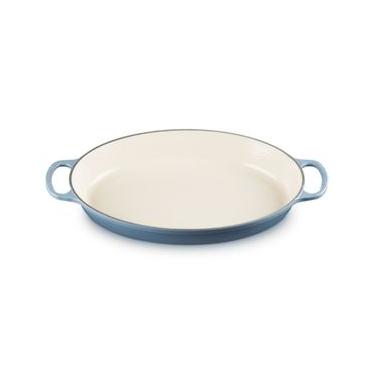Imagem de ASSADEIRA LE CREUSET OVAL SIGNATURE EM CERÂMICA 36CM AZUL CHAMBRAY 20188364344422