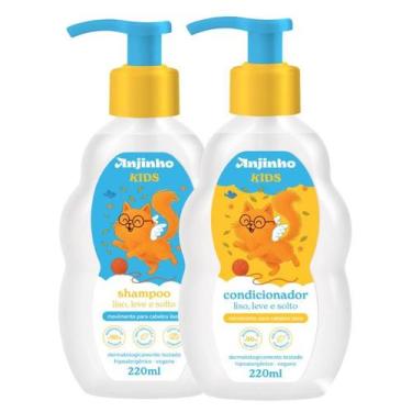 Imagem de Kit Shampoo e Condicionador Anjinho Kids Camomila Brilho Maciez Finos 