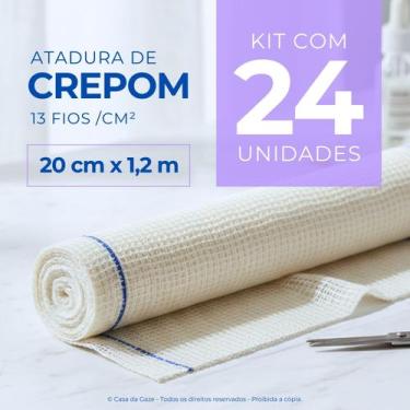 Imagem de Atadura Crepom Faixa Bandagem Elástica 20cmx1.2m Kit 24 Un - TEXMED