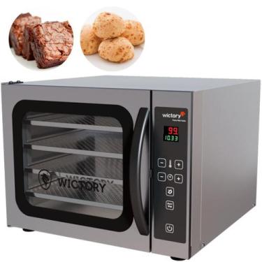 Imagem de Mini Convector Turbo 50 Litros Inox Com 4 Assadeiras Perfuradas WCV-43