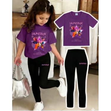 Imagem de Conjunto Infantil Huntrix Guerreiras Kpop Camiseta E Legging conjunto 