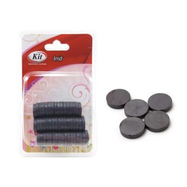 Imagem de Imã Redondo 18mm Kit com 50 unidades Preto 14878-06