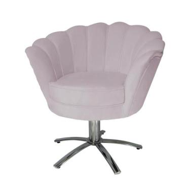 Imagem de Conjunto 2 Poltronas Estofada Com Base Giratória de Metal Pétala Suede