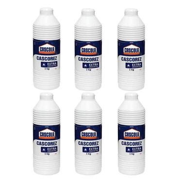 Imagem de Cola Líquida Branca Escolar Extra Forte 1kg 6 Unidades - Cascorez